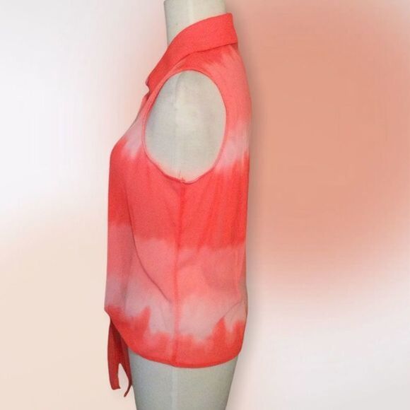 Inc International Concepts Tie Dye Front Tie Semi Sheer Blouse Size M - Picture 4 of 10